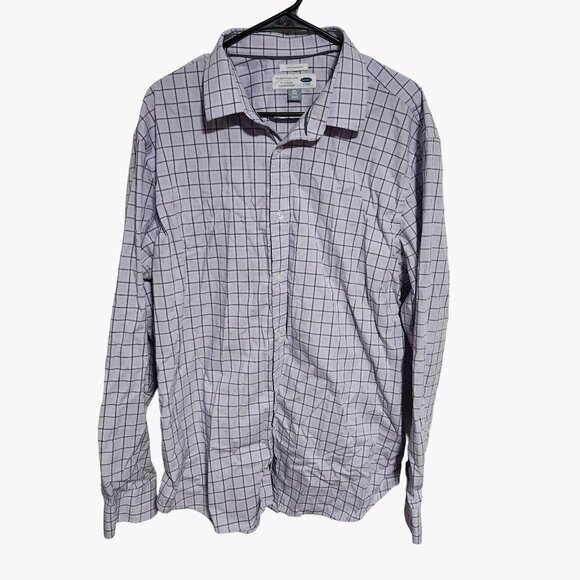 Old Navy Slim Fit Signature Shirt Mens Size XXL Button Front Plaid Long Sleeve - Picture 1 of 4